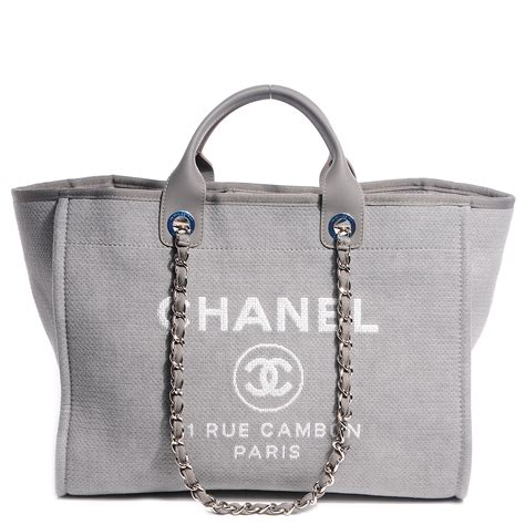 chanel tote grey bag|authentic chanel tote bag.